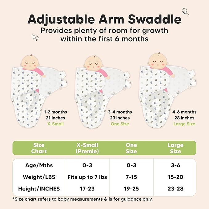 3-Pack Organic Baby Swaddle Sleep Sacks - Swaddles for Newborns, Infant 0-3 Months, Baby Girls, Boys, Soft & Snug Newborn Sleep Sack, Nursery Swaddling Blankets (Cosmo, OS)