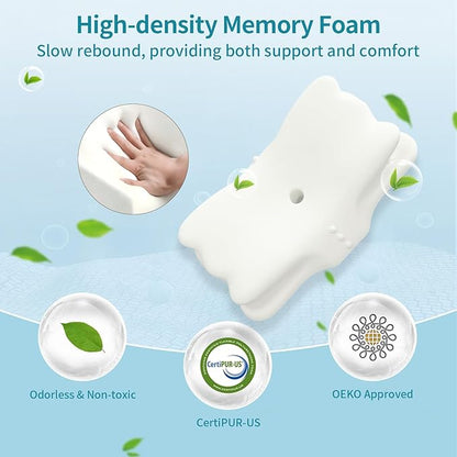 Cervical Pillow for Neck Pain Relief - Memory Foam Ergonomic Neck Support Pillows for Sleeping with Cooling Pillowcase, Orthopedic Contour Pillow for Side, Back and Stomach Sleepers