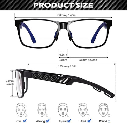 ANYLUV Blue Light Blocking Glasses Men Computer Gaming Glasses Lightweight Al-Mg Metal Anti Eyestrain Eye Protection
