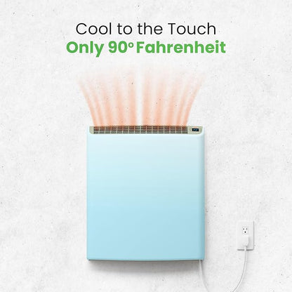 Smart Envi Wi-fi Plug-in Electric Wall Heater - Energy Efficient Smart Heaters for Indoor Use - App Controlled Electric Heater with Thermal Shut Off Switch - Compatible with Alexa & Google Home