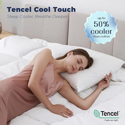 Twin 4 Inch Memory Foam Mattress Topper,Dual Layer 2" Gel Memory Foam and 2" Mattress Pad for Back Pain Relief,Tencel Fabric,CertiPur-US Certified,White