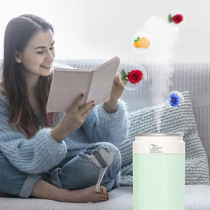 Humidifiers, Humidifier for Bedroom, Can Air Humidifier, Humidifiers for Home and Plants, USB Powered And Battery Powered Portable for Home Office Car Outdoor, 2 Mist Modes, Night Light, Auto-Off