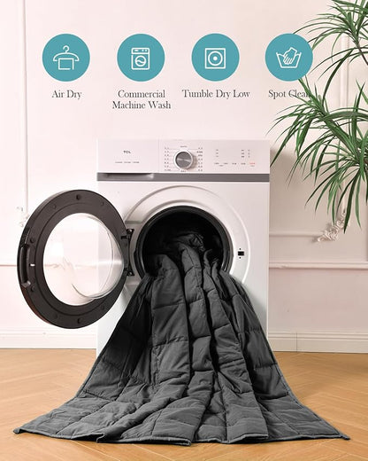 Topblan Weighted Blanket for Adults 12lbs, Soft Cooling Breathable Weighted Throw for Sleeping, Washable Heavy Blanket with Glass Beads for Winter, Sofa Bed, 48"x72" Twin Size