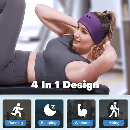 Sleep Headphones Bluetooth Headband for Side Sleeper, 17 Hours Playtime Headband Headphones with HD Stereo Speakers for Workout,Running,Yoga, Ideal Gifts for Men, Women, Teens
