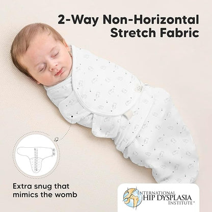 3-Pack Organic Baby Swaddle Sleep Sacks - Swaddles for Newborns, Infant 0-3 Months, Baby Girls, Boys, Soft & Snug Newborn Sleep Sack, Nursery Swaddling Blankets (Bunnies, XS)