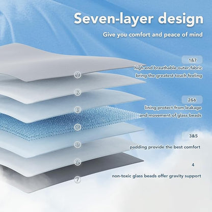 Topcee Weighted Blanket for Adults (15 lbs, 60" x 80") Queen Size Soft Cooling Heavy Blanket Sleeping, Apply to 130-160 lbs Body, Thick Breathable Blanket with Glass Bead, Easy Care