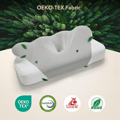 Cervical Pillow for Neck, Contour Memory Foam Pillow, Adjustable Height Double, Neck Pillow for Sleeping, Side Sleeper Pillow for Adults, Ergonomic Bed Pillow for Side, Back, Stomach Sleeper