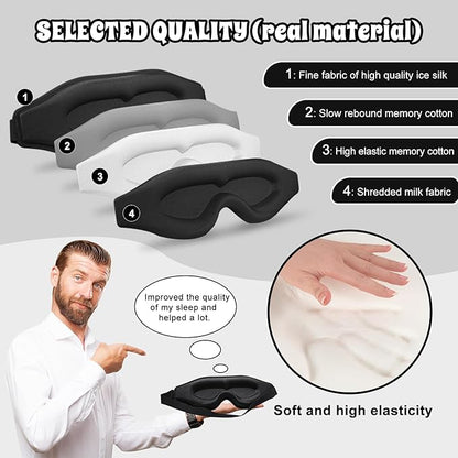 3D Advanced Eye Mask for Sleeping，Ultra Delicate Soft Skin Friendly Eye mask，100% Blackout Sleep Eye Mask for Sleep, Eyelash Extension Sleep mask