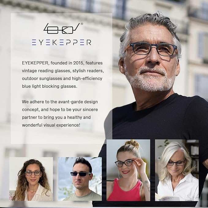 Eyekepper Ladies Blue Light Blocking Reading Glasses with Amber Tinted Filter Lens - Gradient Frame Computer Readers Women - Brown-Clear Frame +1.00
