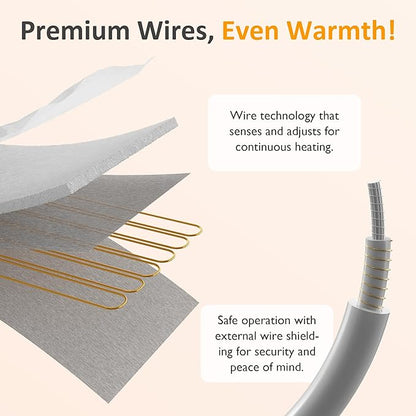 SUNVIVI Twin Size Heated Mattress, Electric Bed Mattress Pad with 12-Hour Timer & 10 Heat Settings, Full Bed Warmer, Machine Washable, 39" x 75"