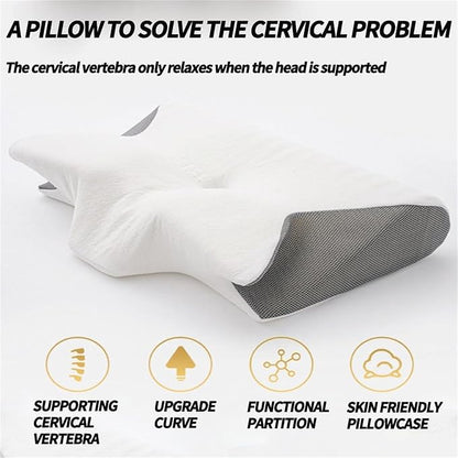 Pillow for Sleep Apnea, Anti Snore Pillows for Sleeping, Premium Memory Foam Pillows for Neck Pain Relief, Ergonomic Side Sleeper for Adults (White)