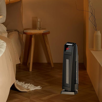 GiveBest Space Heater for Large Room, 24" Ceramic Heater with Remote Control 1H to 8H Timer ETL Certified Digital Oscillating Heater with Overheat Protection Tip-Over Switch for Indoor Use