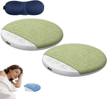 Ultra-Thin Bluetooth Pillow Speaker for Sleeping, Built-in White Noise to Support Sleep, Dual-Mode Bone Conduction & Speakers Audio, Features A Three-Dimensional Bass Effect (2Pcs Green)