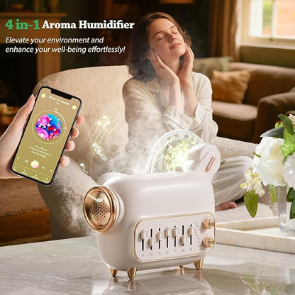 CLOZIA Essential Oil Diffuser for Home 120ml with Rotating Night Light & Sleep White Noise - Aromatherapy Diffuser Humidifier Auto-Off for Bedroom Yoga Room, Home Office Kids Relaxation