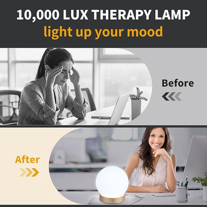 NDAN Light Therapy Lamp, Sunlight Lamp 10000 Lux with Remote Control, 3 Color Temperature & 4 Brightness Level & Timer, Daylight Lamp for Home, Office, Decoration