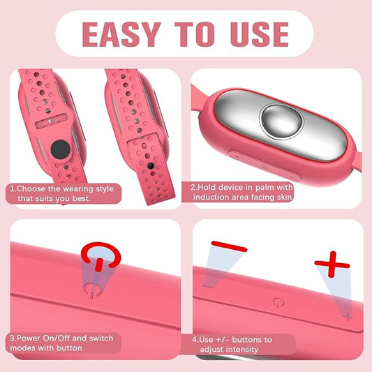 Sleep Aid Device, Micro-Current Sleep Instrument Anxiety Device, Portable Rechargeable Sleep Aid for Anxiety and Insomnia (Gen2 Pink)