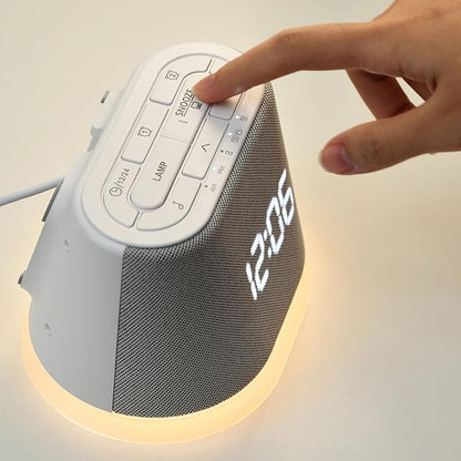 Wake Up Light Sunrise Alarm Clock with White Noise & Night Light, Dimmable Sunrise Lights 10 Soothing Sounds Sleep Aid for Heavy Sleepers, Adults, Women, Ideal Gifts