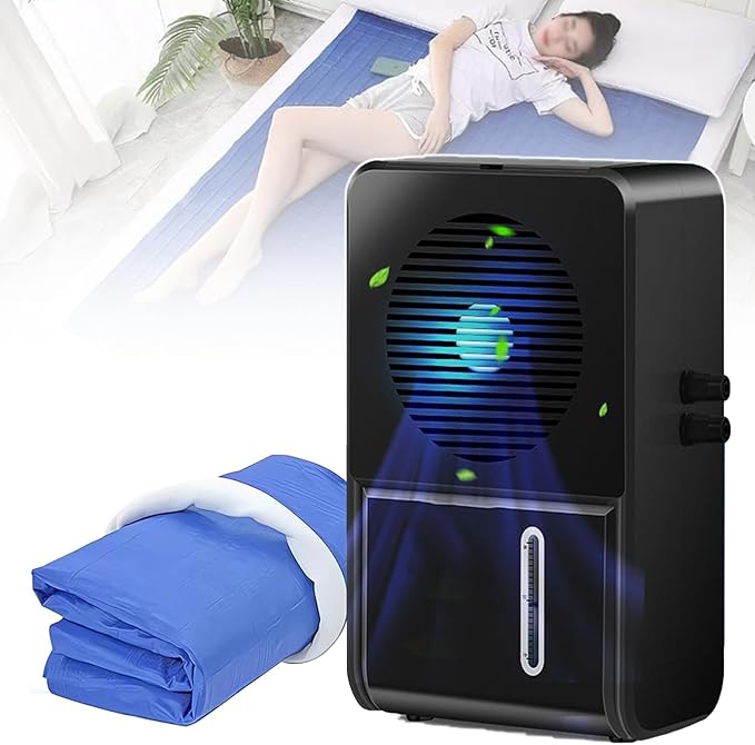 Summer Water Cooling Mattress Pad, Bed Cooling System with Air Conditioner and Remote Control, Keeps Sleepers Cool, PVC Sleeping Ice Pad for Bed & Sofa,160×140cm