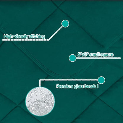 yescool Weighted Blanket (10 lbs, 41" x 60", Dark Green) Cooling Heavy Blanket for Sleeping Perfect for 90-110 lbs, Breathable Blanket with Premium Glass Bead, Machine Washable