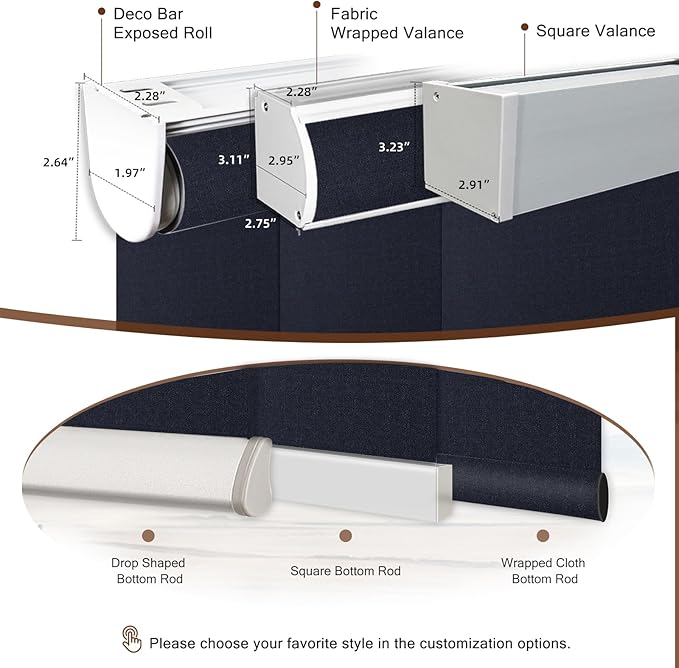 Motorized Roller Shade: 100% Blackout, Electric Blinds with Remote, Compatible with Alexa/Google Home/Apple Homekit, Customized Size, Noir Onyx Black