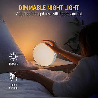 ANTDALIS Sunrise Alarm Clock for Heavy Sleepers Adults, Wake Up Light Dimmable Night Light for Kids Teens Bedroom Home Decor Girls Boys Women Gifts, 20 Color and Touch Control