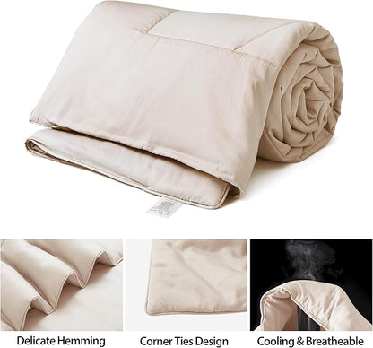 Bamboo Viscose All Season Comforter/Blanket - Ultra Soft & Breathable Comfort - Perfect Medium Weight for Snuggling Without Overheating - Enjoy Cozy Sleep All Night