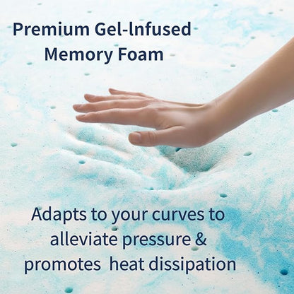 Ballad 3 Inch Gel Memory Foam Mattress Topper Queen Size, High Density Cooling Pad with Premium Removable Cover, Pressure Relief Bed Topper, (CertiPUR-US & Oeko-Tex Certified)