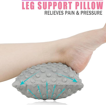 2 Pcs Soft Knee Pillow for Side Sleepers, Pressure Pillows Between Legs 11"x7" Small Knee Pillow Joints Cushion for Sleeping Hip and Back Pain, Minky Dot Light Gray