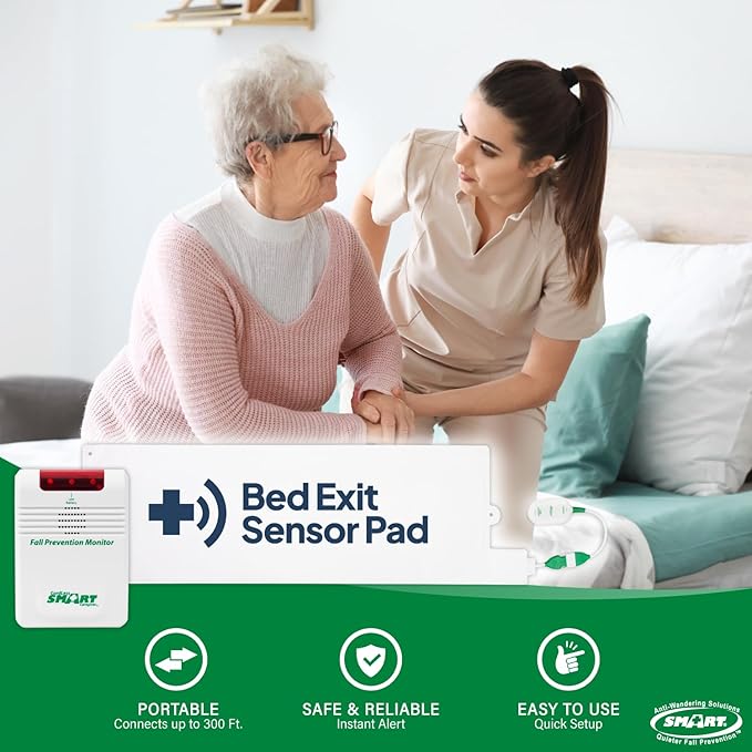 Smart Caregiver Wireless and Cordless Weight Sensing Bed Pad – 10” x 30” (Monitor or Alarm Included).