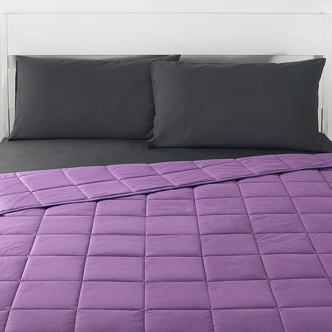 RelaxBlanket Weighted Blanket | 60''x80'',12lbs | for Individual Between 110-160 lbs | Premium Cotton Material with Glass Beads | Purple