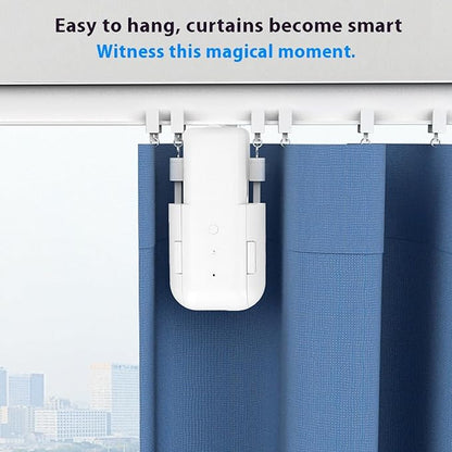 Smart Curtain Opener, Automatic Voice Control WiFi Electric Curtain Robot with APP Timer, for T Rail U Rail Roman Rod