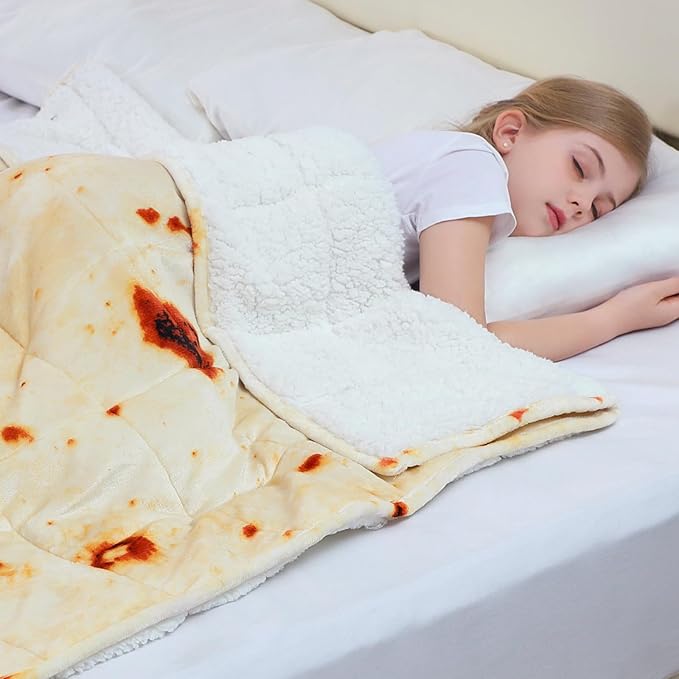 Aemicion Burrito Weighted Blanket for Adults Kids, 48"x 72"10lbs Twin Size Weighted Blanket,Machine Washable Cozy Fleece Sherpa Throw Blanket Weighted as Gifts for Women Men Kids
