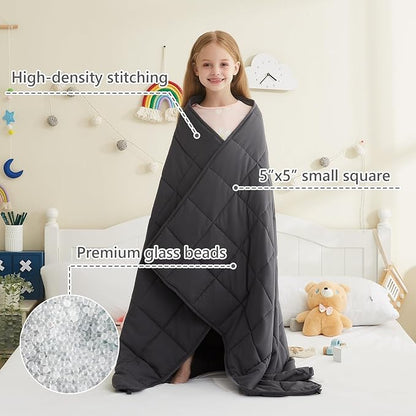 L'AGRATY Weighted Blanket - 36"x48" 3lbs Microfiber Material with Glass Beads Small Blanket for All-Season Summer Fall Winter Soft Thick
