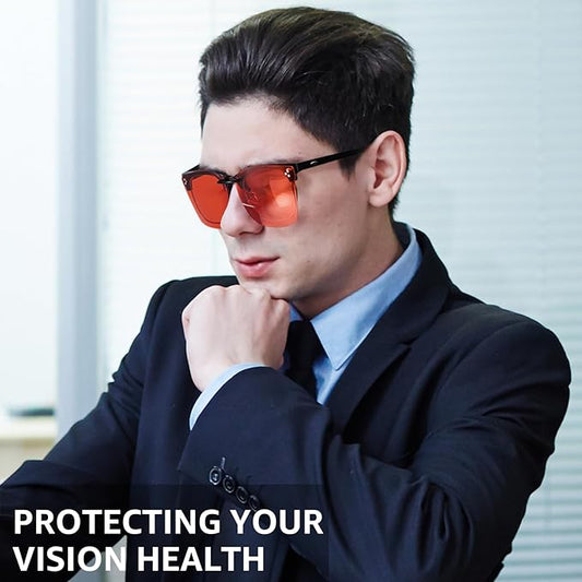 Trysee Clip On Blue Light Blocking Glasses for Eyes Strain/Light Sensitive/Better Sleep TS3168