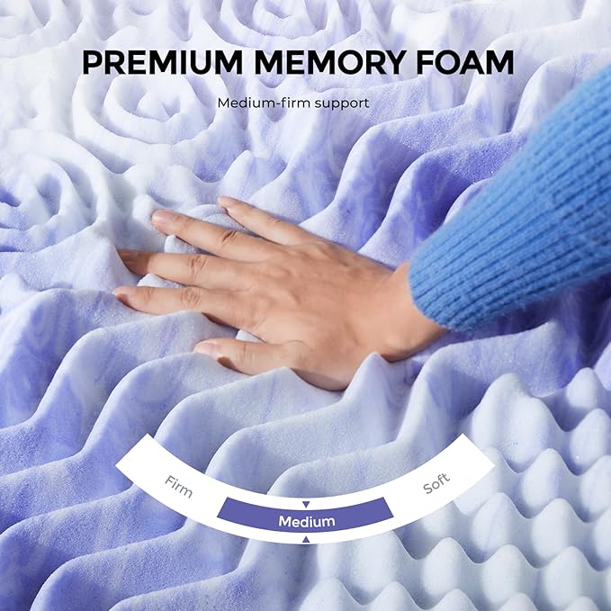 Dreamsmith 3 Inch Mattress Topper 7-Zone Memory Foam Mattress Topper Pressure Relief Soft Mattress Pad, CertiPUR-US Certified, Twin XL Size Bed