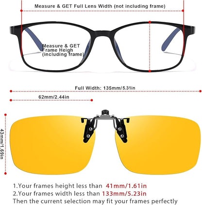 VIEWBETTER 3PCS Clip On Blue Light Blocking Glasses for Eyes Strain/Light-Sensitive Flip Up Computer Gaming Glasses BL1007