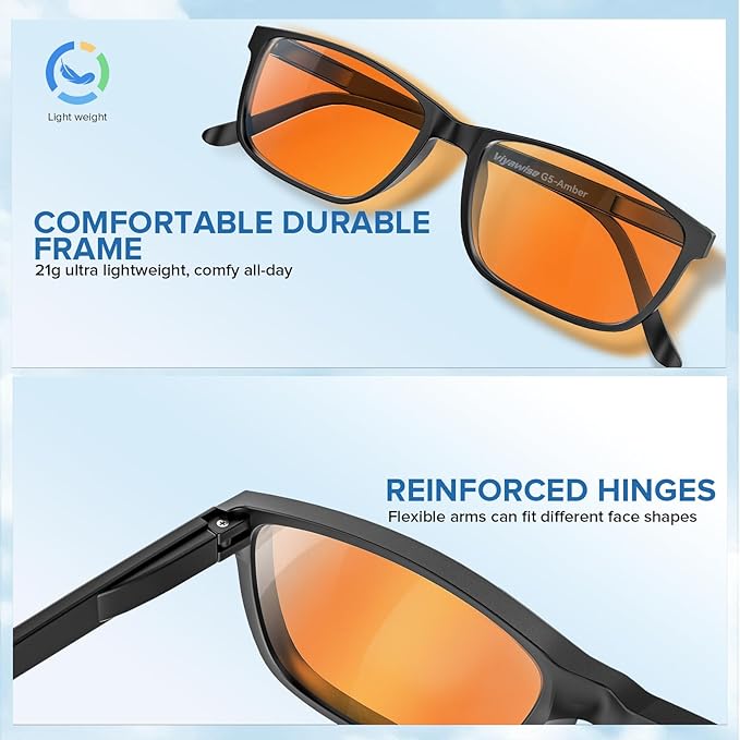 G5 Blue Light Blocking Glasses for Women & Men, Eye Strain Protection Bluelight Blockers for Reading Computer Gaming