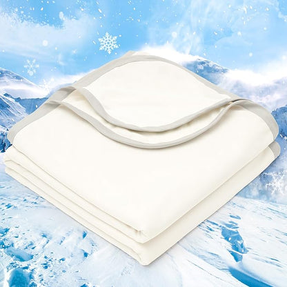 PHF Double Cooling Blanket for Hot Sleepers Twin Size, Arc-Chill Q-Max>0.5 with Double Cooling, Summer Blanket Absorbs Heat to Keep Cool All Night for Night Sweats (Cannoli Cream, 60''x80'')