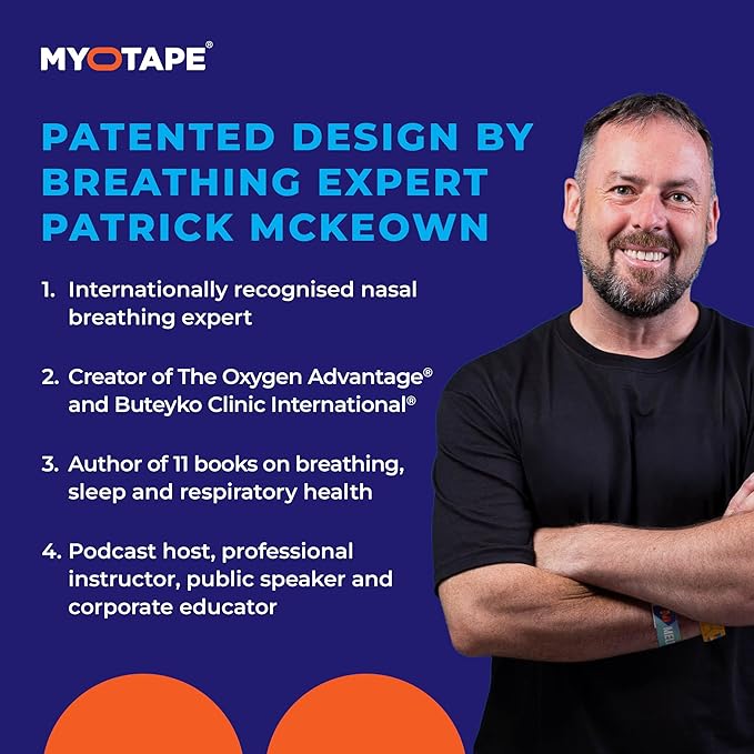 MyoTape - Sleep Tape for Beards - 30 Nights - Reduce Snoring - Improve Sleep - Promote Nasal Breathing - Extra Strong Adhesive - Comfortable & Gentle