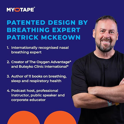 MyoTape - Sleep Tape for Beards - 30 Nights - Reduce Snoring - Improve Sleep - Promote Nasal Breathing - Extra Strong Adhesive - Comfortable & Gentle