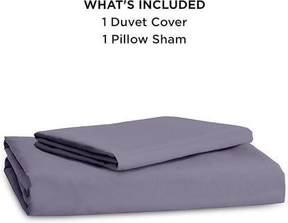 Bedsure Duvet Cover Twin/Twin XL Size - Soft Double Brushed Bedding Set for Kids & Adults, Zipper Closure, 2 Pieces, Includes 1 Duvet Cover (68"x90") & 1 Pillow Sham, NO Comforter, Grayish Purple