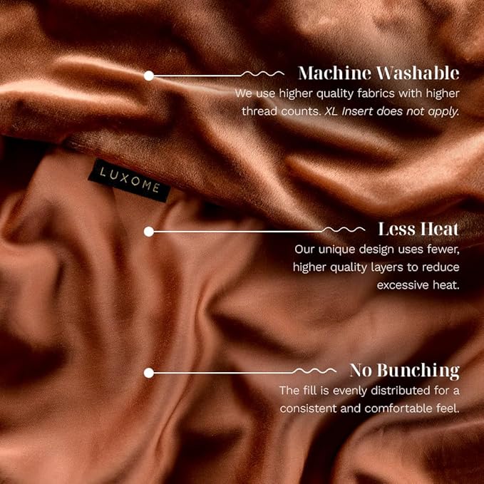 LUXOME Luxury 15lb Weighted Blanket | Includes Removable Cool & Cozy Cover | Full Size | 54"x72" | Clay | The Best Weighted Blanket