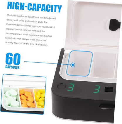 FRCOLOR 1pc Pill Organizer Alarm Design for Medication Reminder Portable Travel Medicine Storage for Seniors Food-Grade Material