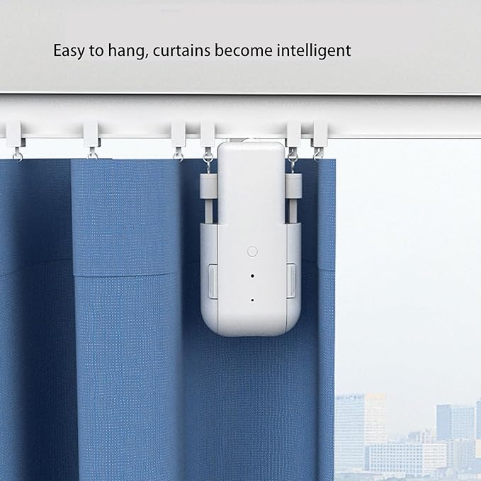 Zunate Smart Curtain Opener, WiFi Bluetooth Voice Control Electric Robot, Automatic Motorized for T U Roman Rods, App Control, Silent Home Automation,Automatic Curtain Opener