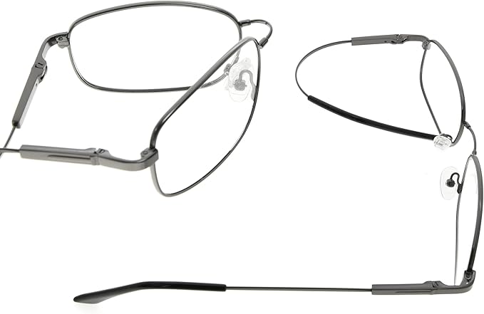 Eyekepper 97% Blue Light Blocking Reading Glasses-Better Sleep Computer Readers-Mens Womens Memory Titanium