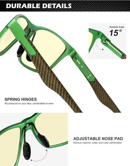 ANYLUV Blue Light Blocking Glasses Men Computer Gaming Glasses Lightweight Al-Mg Metal Anti Eyestrain Eye Protection