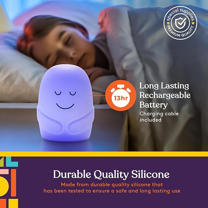Special Supplies Mindfulness Guided Breathing Exercises, Nightlight Mode, Guided Daily Visual Relaxation and Restful Sleep for Kids or Adults, Color Changing Nightlight