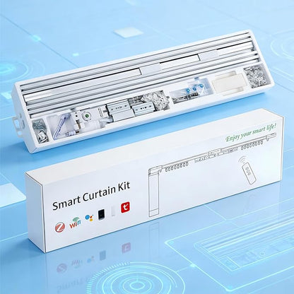 Smart Curtains, Universal Electric Curtain Accessories Installation Kit, Aluminum Alloy Thickened Silent Track 165.3''(4.2m), Including a Complete Set of Accessories, Excluding Curtain Motor