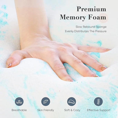 DUMOS Mattress Toppers Memory Foam Twin Size, 4 Inch Thick Bed Topper Pad Cooling Gel Infused Soft Comfy Breathable for Sleeper Sofa Couch RV Camper, CertiPUR-US Certified, Blue