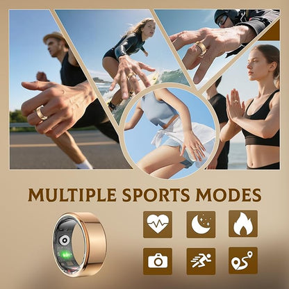 Smart Ring for Women & Men- Health Fitness Tracker with HRV/Sleep Monitoring/Step Counter/Calorie&Distance Tracking, 7-Day Battery，Remote Photo,Menstrual Cycle (Silver, #10)